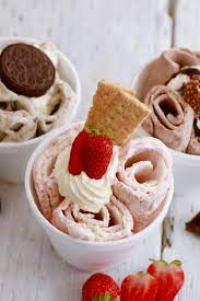 Homemade Rolled Ice Cream Recipe With Only 2 Ingredients Bigger Bolder Baking Recipe Ice Cream Recipes Homemade Ice Cream Roll Up Ice Cream