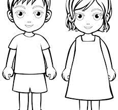 You could try cutting them out when done, too. Boy And Girl Cartoon Coloring Pages Coloring And Drawing