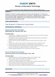Director Of Information Technology Resume Samples Qwikresume