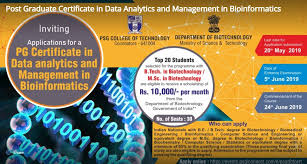 Most recent documents for psg college of technology. Pg Certificate In Data Analytics Mgmt In Bioinformatics Psg College Coimbatore Dbt Award Rs 10k Month Apply By May 20 Noticebard