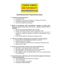 Answers Small Business Preparedness Quiz