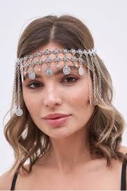 Na'ur Antique Silver Coin Dangle Headpiece