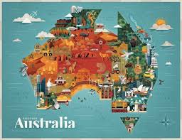 Discover Australia Map Collage Illustrated Map Illustrator Tutorials