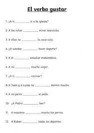 El Verbo Gustar Interactive And Downloadable Worksheet You Can Do The Exercises Online Or Download The Worksheet As Pdf In 2020 Interactive Worksheets Workbook