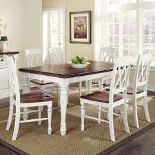 Laurel Foundry Modern Farmhouse Giulia 7 Piece Dining Set Finish White Dining Table Chairs Oak Dining Sets Dining Room Sets