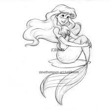 When I Was Working On The Art Of Ariel Mermaid Sketch Disney Sketches Disney Tattoos