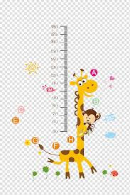 Giraffe And Monkey Growth Chart Child Wall Decal Nursery
