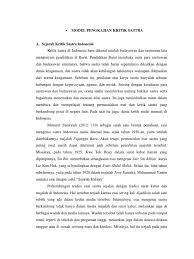 Di indonesia, contoh kritik sastra jenis ini antara lain: Model Pengkajian Kritik Sastra Pdf