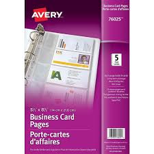 Create your business card now. Avery Business Card Pages 5 1 2 X 8 1 2 Clear 5 Pack 76025 Staples Ca