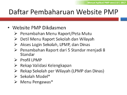 Pastikan di komputer/laptop anda terinstall aplikasi dapodik. Manual Aplikasi Pmp Dikdasmen Versi 2 0 Beta Tahun Ppt Download