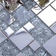 Light grey glass tiles sheath the walls of this open kitchen in interior designer becky shea's long the backsplash and wall tiles by mosaic house give a shiny sheen to this kitchen in patricia a classic backsplash made of carrara marble tiles by walker zanger adds balance to a powder blue. Light Gray Glass Mixed Silver Stainless Steel Metal Mosaic For Kitchen Backsplash Tile Bathroom Shower Mosaic Tiles Border Mosaic Tile Border Kitchen Mosaicsmosaic Border Aliexpress