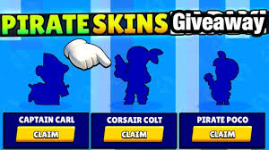 Carl throws his pickaxe like a boomerang. Massive Captain Carl Corsair Colt Pirate Poco Giveaway From Youtubers Brawl Stars Skin Giveaway Youtube