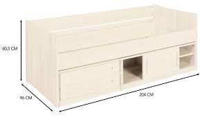 Bettgestell kojenbett (ohne matratze) modell: Biokinder Lina Kojenbett Mit Bettkommoden Und Ausfallschutz Kiefer Weiss 90x200 Cm