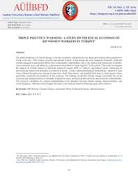 PDF) TRIPLE INJUSTICE WARMING: A STUDY ON POLITICAL ECONOMY OF IDP WOMEN  WORKERS IN TÜRKİYE