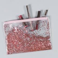 Zip Pouch Pink Liquid Glitter School Art Supplies Clear Pencil Case Diy Pencil Case