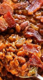The Best Baked Beans Wonder If I Can Swap Out Beef For Ground Turkey Use Veggie Beans And Do Turkey Bacon Best Baked Beans Bbq Recipes Recipes