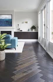 Brown Black Herringbone Oak Timber Flooring Dark Wooden Floor Living Room Living Room Tiles