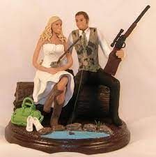 Choose from cowboy and cowgirl wedding cake toppers that are riding high on wedding collectibles has a good selection of hunting and fishing themed wedding cake toppers. Found On Bing From Www Etsy Com Fishing Wedding Cake Toppers Hunting Wedding Cake Toppers Fishing Wedding Cakes