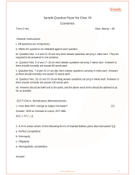Cbse Sample Paper For Class 11 Economics With Solutions