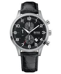 Classic timepiece styling with rich, textured leather from hugo boss. Hugo Boss Watch Men S Black Leather Strap H2006 Men S Watches Jewelry Watches Macy S Lederuhren Uhren Herren Uhren