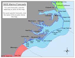 Clicking on a zone will display the forecast for that area. Eastern North Carolina Marine Forecasts