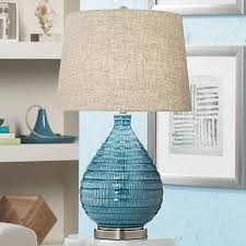Kayley Blue Ceramic Table Lamp 4d593 Lamps Plus Mid Century Modern Table Lamps Ceramic Table Lamps Blue Table Lamp