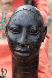 African Handicraft Statues in Ebony Wood Stock Photo