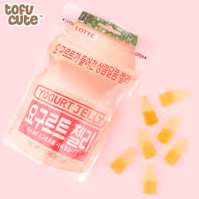 Add half of the gelatin to the strawberry mix and the other half to the yogurt. Buy Lotte Yoghurt Drink Bottle Jelly Sweets At Tofu Cute