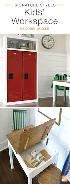 Keep Your Kids Motivated With This Fun And Functional Workspace The Steel Lockers Are Ideal For Storing School Supplies While Kids Workspace Home Decor Decor