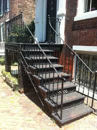 Building wood steps is not rocket science if you start right. Cast Iron Front Stairs Step One Old Town Home Front Stairs Exterior Stairs Stairs