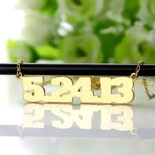 Rings, earrings, watches, necklaces, bracelets Gold Plated Silver Number Personalised Necklace Amazingnecklace Com