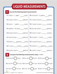 liquid measure conversion worksheet education com