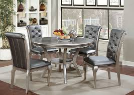 Dining room table & chair sets for sale. Amina Champagne Round Dining Table The Furniture Loft