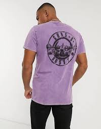 He also wore a red bandana to complete his look. Bershka Guns N Roses T Shirt In Washed Purple Asos