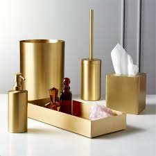 Elton Brushed Brass Bath Accessories Cb2 Modern Bathroom Accessories Soap Pump Bath Accessories