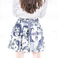 Ahegao Face Pleated Skirt Japan Harajuku Anime Funny Costume Girl Dress |  eBay