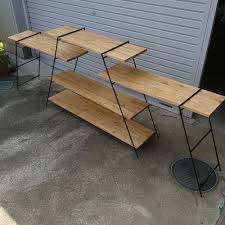 鉄脚のみ おしゃれキャンプに キッチンテーブル アイアンラック アウトドア bbqテーブル 屋外用家具 インテリア 棚 キャンプ テーブル 自作
