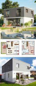 Modernes Haus Im Bauhausstil Fertighaus Neubau Massiv Bauen Grundriss Einfamilienhaus Icon 2 Plus Cube Mit Flachdach Architektur Von Dennert Massivhaus Evler