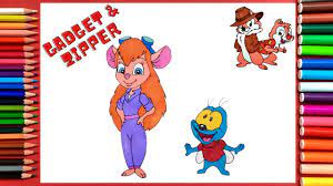 How to Draw Gadget Hackwrench and Zipper | Disney Rescue Rangers 2022 -  YouTube