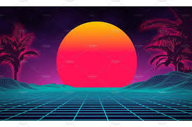 Digital art, synthwave, retrowave, vaporwave, mountain, night 4k wallpaper. 80s Backgrounds Wallpaper Cave