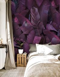 Botany Tropical Vivid Violet Classic Top Quality Wallpaper Latest Bedroom Design Jungle Bedroom Tropical Wallpaper