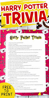 R.a.b harry potter trivia questions trivia question: Harry Potter Trivia Questions For All Ages Free Printable Play Party Plan