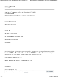 Contoh surat pengunduran diri ketua rt berbagai contoh. Draf Surat Pengunduran Diri Dari Sekretaris Rt 04 016 Hendro Tri Rachmadi