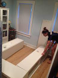 Dimensions of this elevated storage bed frame diy: Pin By Beth Busbin On Bedroom Diy Storage Bed Headboard Wood Bed Frame Diy Simple Bed Frame Diy Bed Frame