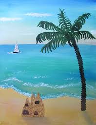 8 x 10 inches titanium white, cadmium yellow deep hue, ultramarine violet. How To Paint A Tropical Beach Happy Family Art