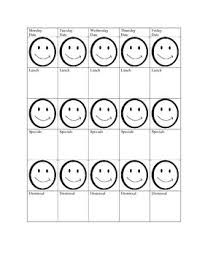 behavior chart with smiley faces