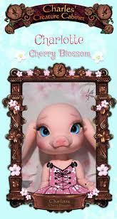SOLD OUT Charlotte Cherry Blossom, pig anthro BJD 14cm Tiny BJD