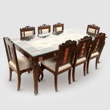 Gorgeous mahogany dining room table with 8 chairs. Exclusivelane Teak Wood 8 Seater Dining Table In Warli Dhokra Work Amazon In Furniture