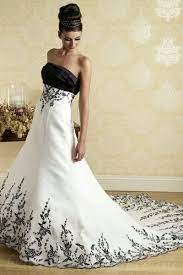 Black And White Wedding Dresses Buy Cheap Black And White A Line Handmade Embroidery Stra Black White Wedding Dress Red Wedding Dresses Black Wedding Dresses