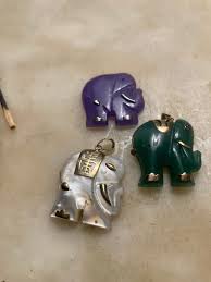 3 Elephant pendants w/ 14k accents